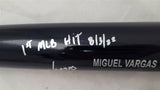 Miguel Vargas Autographed Black Rawlings Bat Los Angeles Dodgers "1st MLB Hit 8/3/22" Beckett BAS Witness #WZ59384