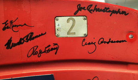 1962 New York Mets Team Autographed Red Seat Backing With 19 Signatures Including Don Zimmer & Roger Craig PSA/DNA #K47177