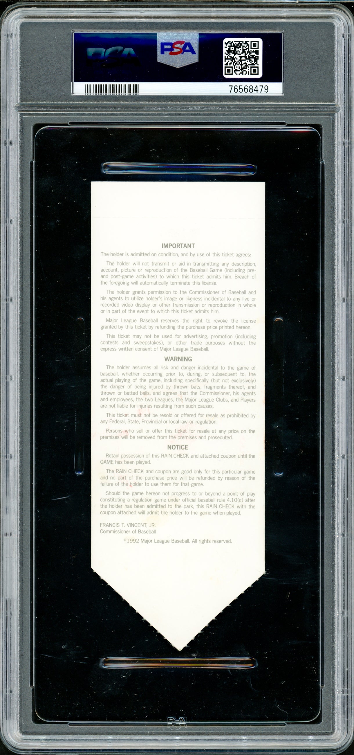 Ken Griffey Jr. Autographed July 14th, 1992 All Star Game Full Ticket Seattle Mariners PSA 5 Auto Grade Gem Mint 10 "92 AS MVP" PSA/DNA #76568479