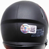 Kyle Pitts Autographed Atlanta Falcons Eclipse Black Speed Mini Helmet Beckett BAS Witness #WL88294