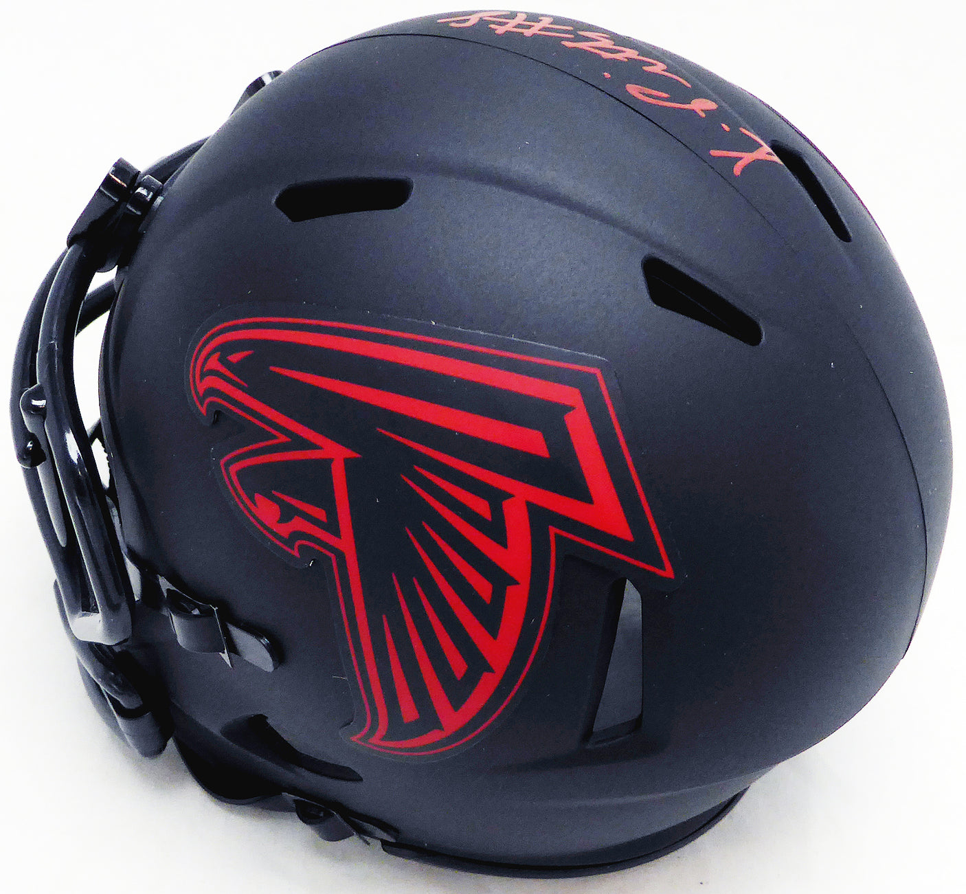 Kyle Pitts Autographed Atlanta Falcons Eclipse Black Speed Mini Helmet Beckett BAS Witness #WL88294