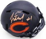 Justin Fields Autographed Chicago Bears Eclipse Black Speed Mini Helmet Beckett BAS QR #BK69299