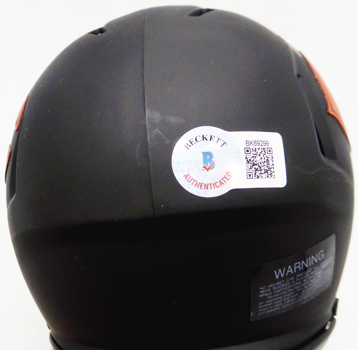 Justin Fields Autographed Chicago Bears Eclipse Black Speed Mini Helmet Beckett BAS QR #BK69299