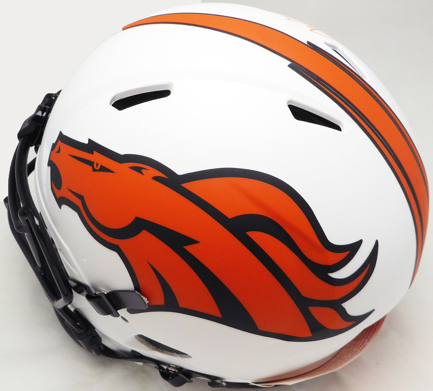 John Elway Autographed Denver Broncos Lunar Eclipse White Full Size Authentic Speed Helmet Beckett BAS Witness #WL49198