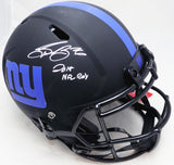 Saquon Barkley Autographed New York Giants Eclipse Black Full Size Authentic Speed Helmet "2018 NFL ROY" Beckett BAS Witness #WQ04042