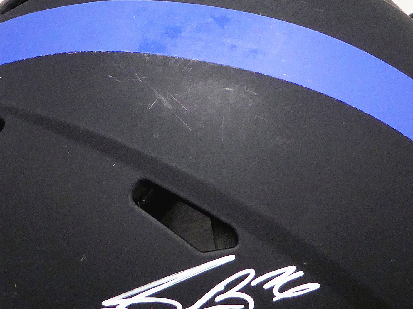 Saquon Barkley Autographed New York Giants Eclipse Black Full Size Authentic Speed Helmet "2018 NFL ROY" Beckett BAS Witness #WQ04042