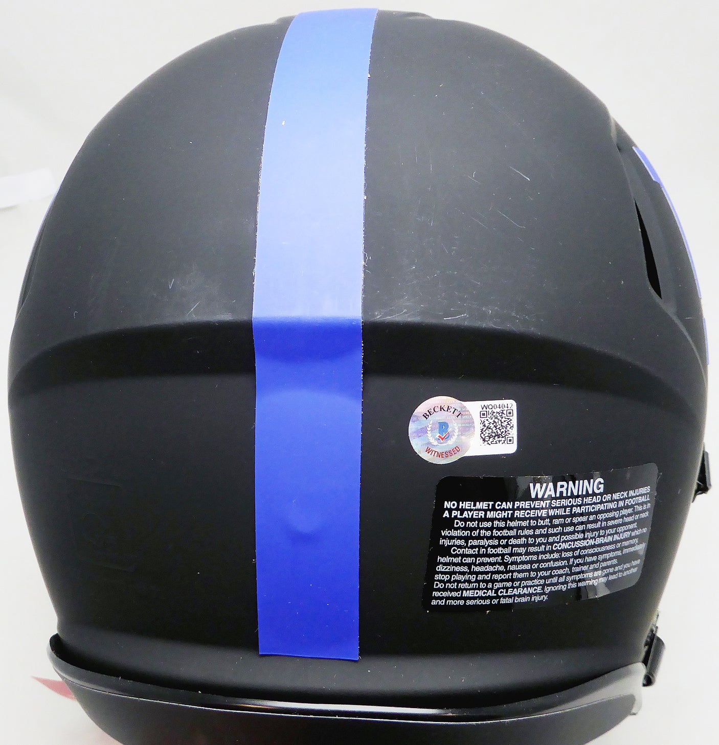 Saquon Barkley Autographed New York Giants Eclipse Black Full Size Authentic Speed Helmet "2018 NFL ROY" Beckett BAS Witness #WQ04042