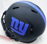 Saquon Barkley Autographed New York Giants Eclipse Black Full Size Authentic Speed Helmet "2018 NFL ROY" Beckett BAS Witness #WQ04042