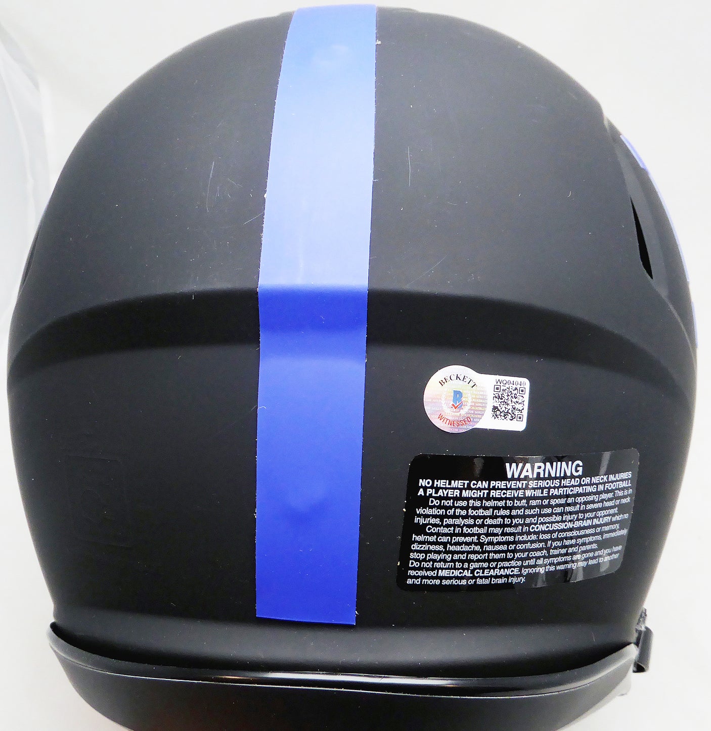 Saquon Barkley Autographed New York Giants Eclipse Black Full Size Authentic Speed Helmet "2018 NFL ROY" Beckett BAS Witness #WQ04040