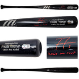 Freddie Freeman Autographed Black Marucci Game Model Bat Los Angeles Dodgers "2020 NL MVP" Beckett BAS QR Stock #209154