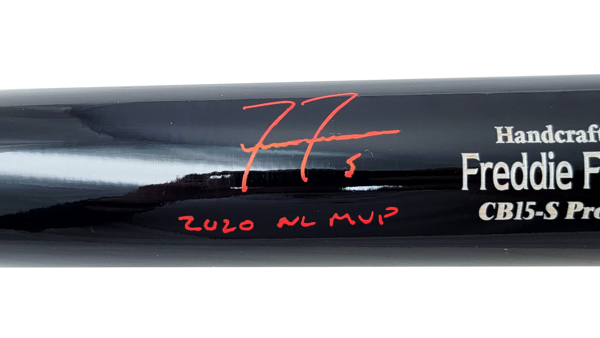 Freddie Freeman Autographed Black Marucci Game Model Bat Los Angeles Dodgers "2020 NL MVP" Beckett BAS QR Stock #209154