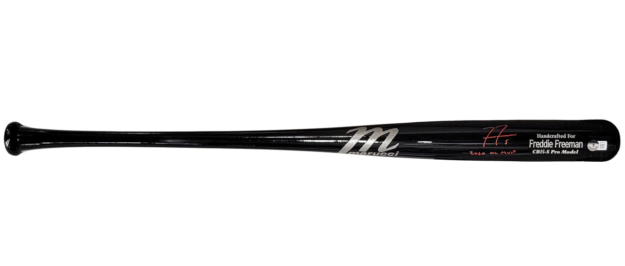 Freddie Freeman Autographed Black Marucci Game Model Bat Los Angeles Dodgers "2020 NL MVP" Beckett BAS QR Stock #209154
