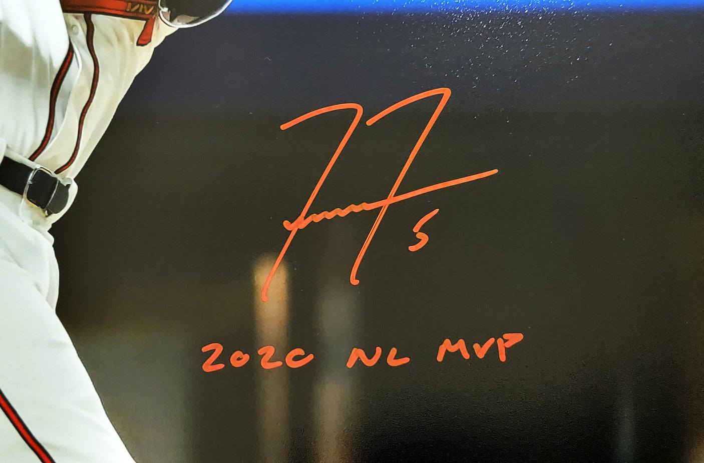 Freddie Freeman Autographed 16x20 Photo Atlanta Braves "2020 NL MVP" Beckett BAS QR Stock #209156