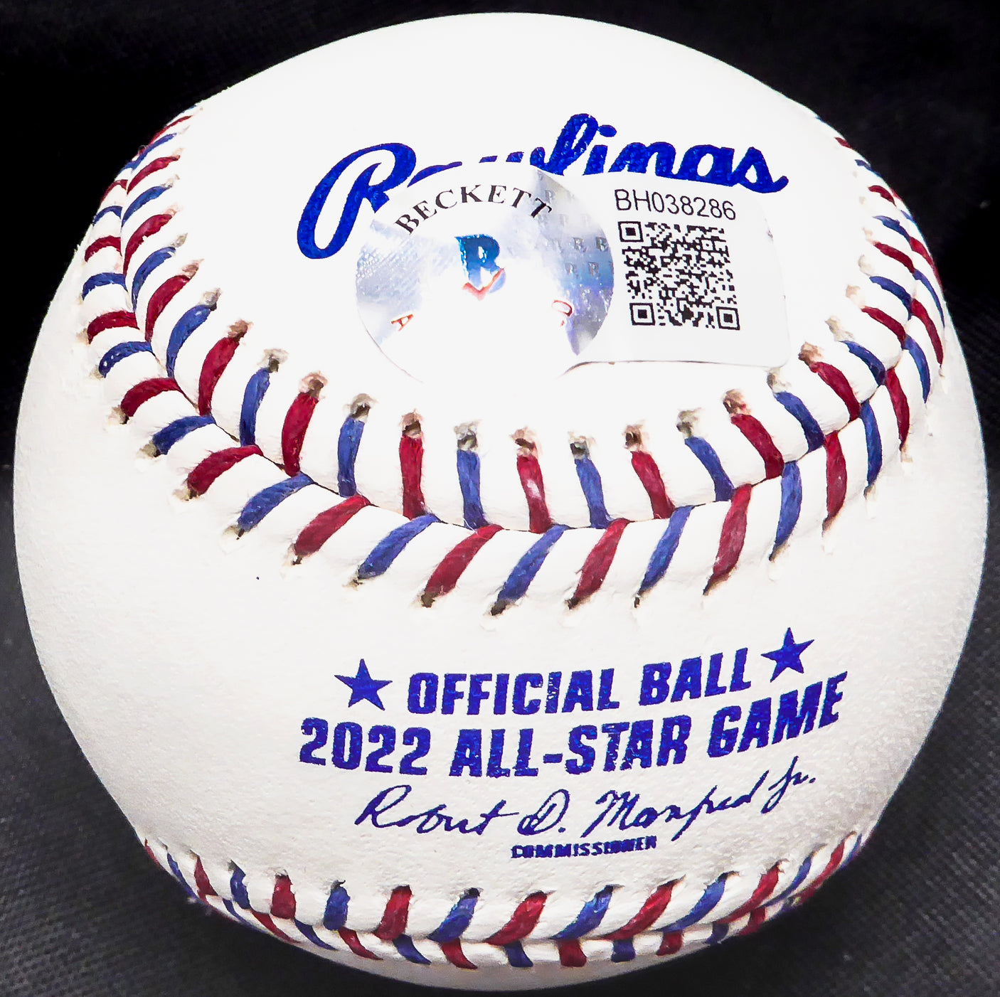 Julio Rodriguez Autographed Official 2022 All Star Game Logo MLB Baseball Seattle Mariners (Smudged) Beckett BAS QR #BH038286
