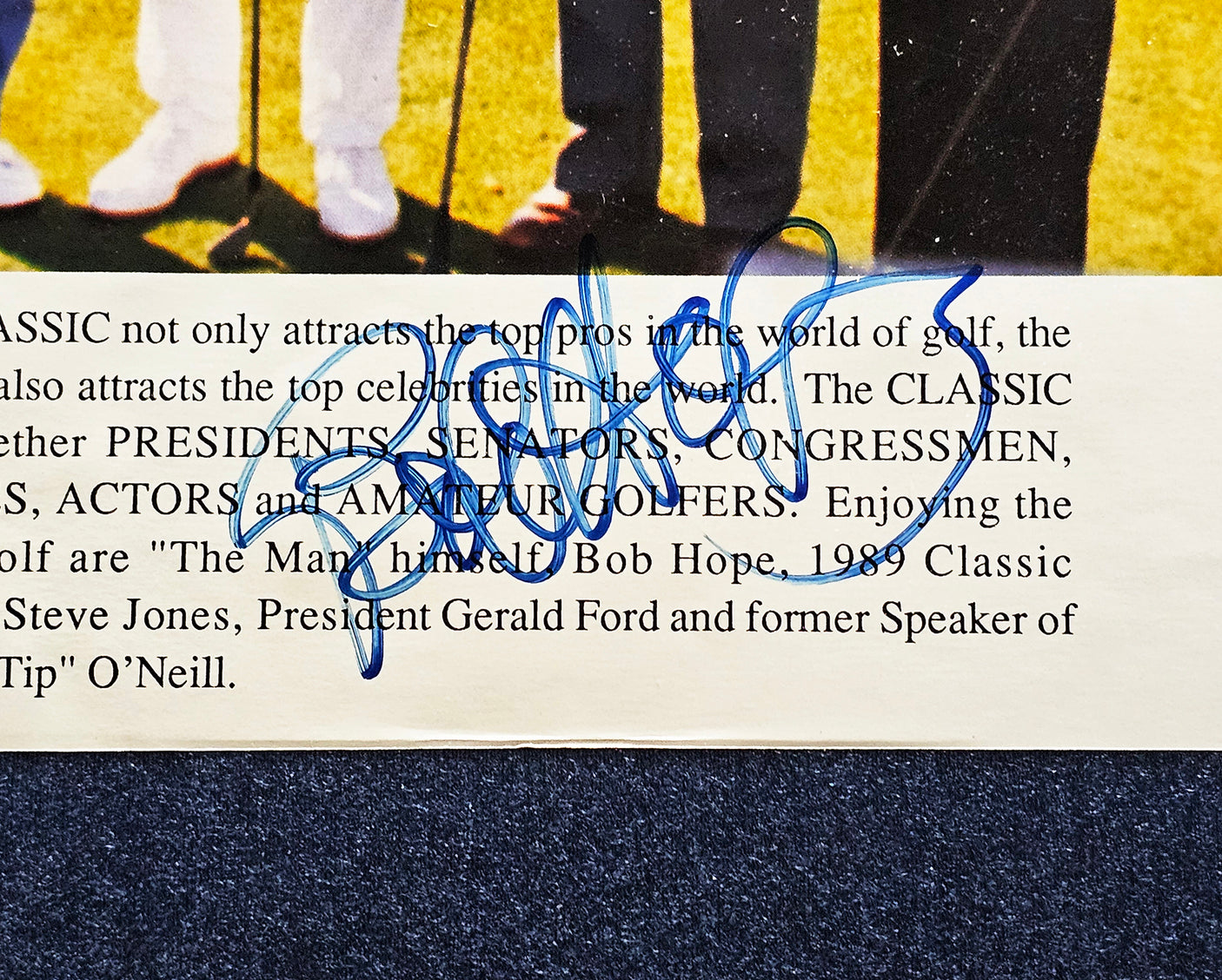 Gerald R. Ford & Bob Hope Autographed Framed 8x10 Magazine Page Photo Classic Celebrities Beckett BAS #AC94216