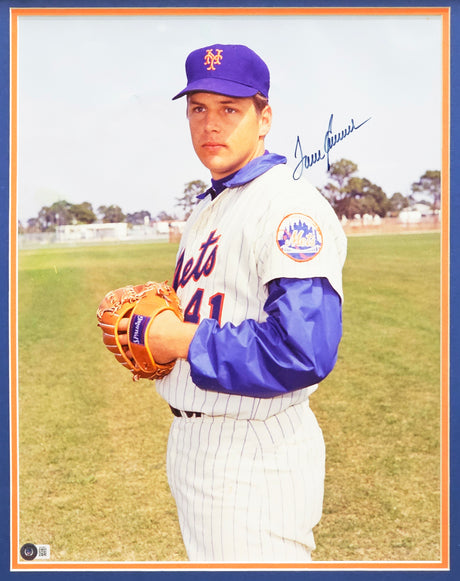Tom Seaver Autographed Framed 16x20 Photo New York Mets Beckett BAS QR #BH26851