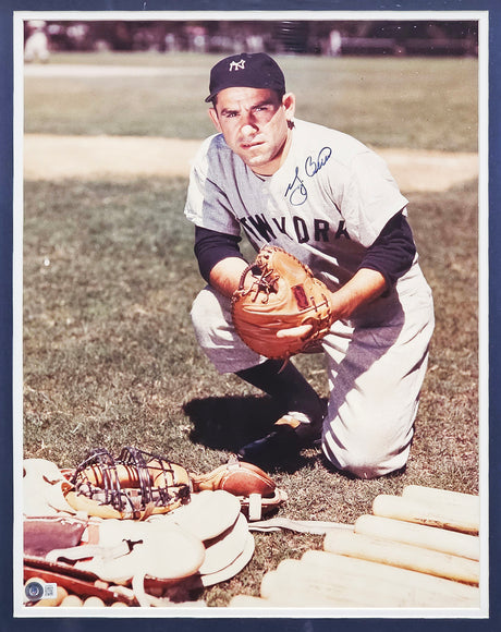 Yogi Berra Autographed Framed 16x20 Photo New York Yankees President Beckett BAS QR #BH26853