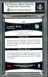 Larry Bird Autographed 2007-08 Topps Echelon Card #47 Boston Celtics #103/999 (Smudged) Beckett BAS Witness #16868467
