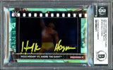 Hulk Hogan Autographed 2021 Topps WWE Manufactured Match Film Strip Relics Card #FSHG #278/299 Beckett BAS #16902371