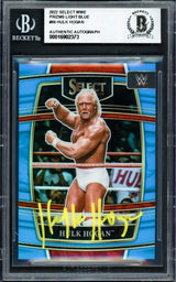 Hulk Hogan Autographed 2022 Select WWE Prizms Light Blue Card #69 #026/299 Beckett BAS #16902373