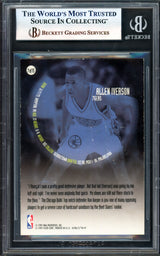 Allen Iverson Autographed 1996-97 Fleer Ultra All-Rookies Rookie Card #7 Philadelphia 76ers Beckett BAS Witness #17005636