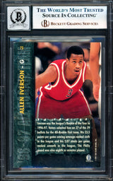 Allen Iverson Autographed 1997 Score Board Rookies Dean's List Rookie Card #73 Philadelphia 76ers Auto Grade Gem Mint 10 Beckett BAS Witness #17005406