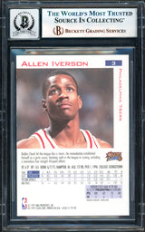 Allen Iverson Autographed 1997-98 Fleer Card #3 Philadelphia 76ers Auto Grade Gem Mint 10 Beckett BAS Witness #17004995