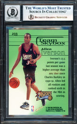Allen Iverson Autographed 1997-98 Skybox Premium Card #233 Philadelphia 76ers Auto Grade Gem Mint 10 Beckett BAS Witness #17003980