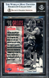 Allen Iverson Autographed 1997-98 Fleer Ultra Card #258 Philadelphia 76ers Beckett BAS Witness #17005797
