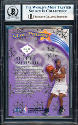 Allen Iverson Autographed 1997-98 Fleer Ultra Star Power Card #SP2 Philadelphia 76ers Auto Grade Gem Mint 10 Beckett BAS Witness #17003590