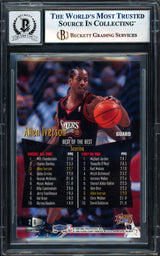 Allen Iverson Autographed 1998-99 Flair Showcase Row 2 Card #6 Philadelphia 76ers Auto Grade Gem Mint 10 Beckett BAS Witness #17004296