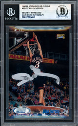 Allen Iverson Autographed 1998-99 Stadium Club Chrome Card #27 Philadelphia 76ers Beckett BAS Witness #17005651