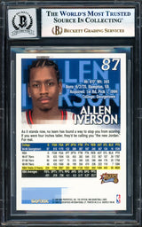 Allen Iverson Autographed 1999-00 Hoops Card #87 Philadelphia 76ers Auto Grade Gem Mint 10 Beckett BAS Witness #17005012