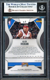 Allen Iverson Autographed 2019-20 Panini Prizm Prizms Silver Card #6 Philadelphia 76ers Beckett BAS Witness #17005702