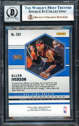 Allen Iverson Autographed 2020-21 Panini Mosaic Card #292 Philadelphia 76ers Auto Grade Gem Mint 10 Beckett BAS Witness #17003407