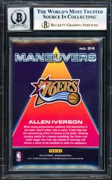 Allen Iverson Autographed 2021-22 Panini Recon Maneuvers Card #24 Philadelphia 76ers Auto Grade Gem Mint 10 Beckett BAS Witness #17004027