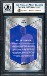 Allen Iverson Autographed 2022 Panini X Reebok Tiger Stripe Holofoil Card #HEX Philadelphia 76ers Auto Grade Gem Mint 10 Beckett BAS Witness #17003443