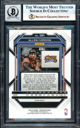 Allen Iverson Autographed 2022-23 Panini Prizm Prizms Silver Card #281 Philadelphia 76ers Auto Grade Gem Mint 10 Beckett BAS Witness #17003677