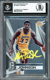 Magic Johnson Autographed 2014-15 Panini Spectra Card #27 Los Angeles Lakers #49/75 Beckett BAS #16912010