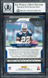 Emmitt Smith Autographed 2020 Panini Prizm Prizms Red White & Blue Card #157 Dallas Cowboys Auto Grade Gem Mint 10 Beckett BAS #16890435