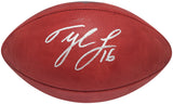 Tyler Lockett Autographed Official NFL Leather Colored Shield Football Seattle Seahawks MCS Holo Stock #209206