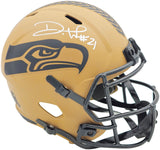 Devon Witherspoon Autographed Seattle Seahawks Camo Brown 2023 Salute to Service Full Size Speed Replica Helmet MCS Holo Stock #235444