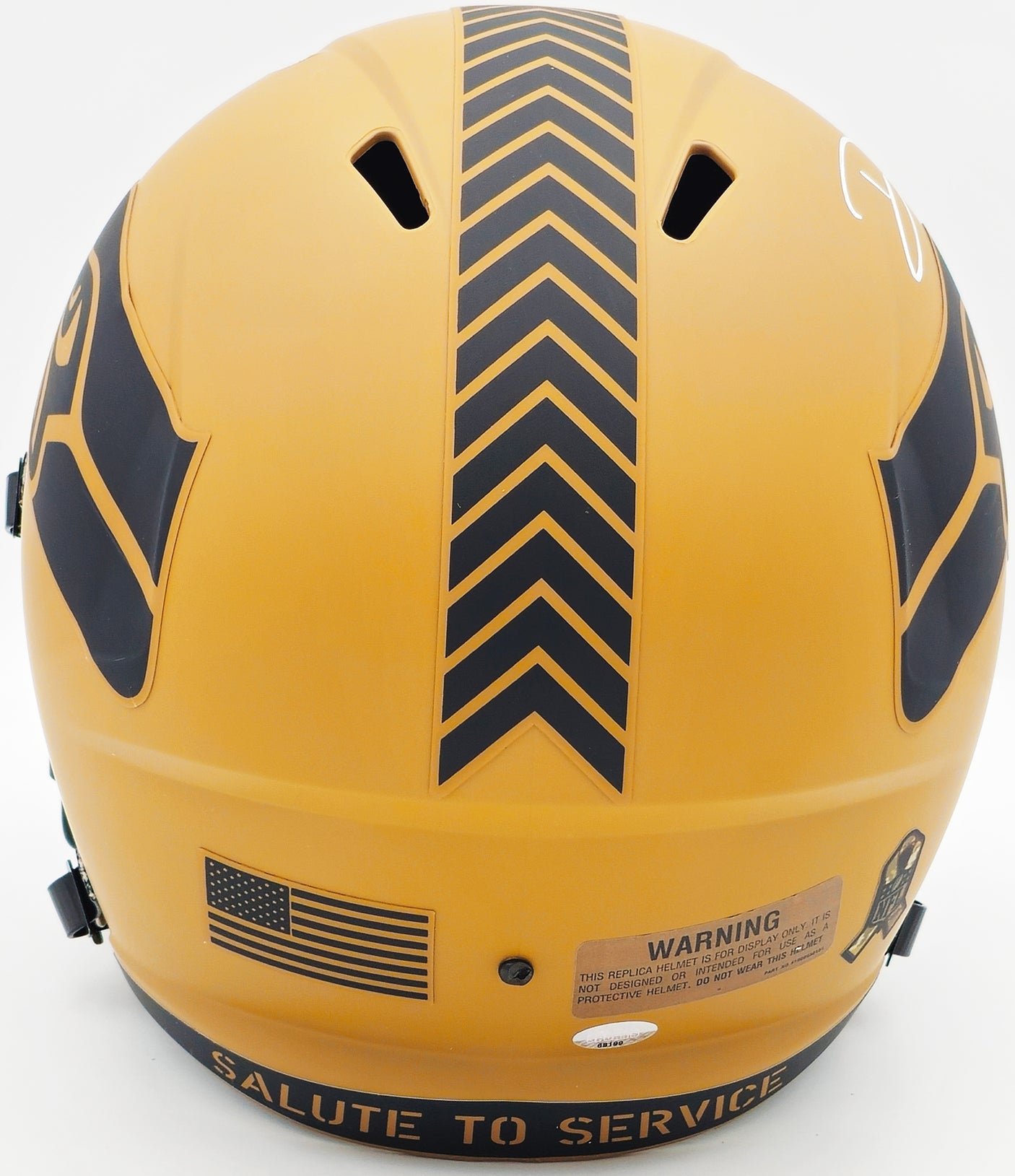 Devon Witherspoon Autographed Seattle Seahawks Camo Brown 2023 Salute to Service Full Size Speed Replica Helmet MCS Holo Stock #235444