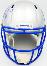 Devon Witherspoon Autographed Seattle Seahawks Silver 1983-01 Throwback Full Size Speed Replica Helmet MCS Holo Stock #235445