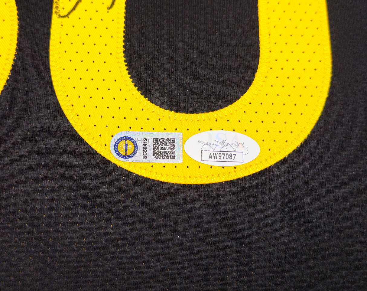 Golden State Warriors Stephen Curry Autographed Black Nike City Edition Jersey Size 48+2 JSA Stock #235473