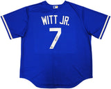 Kansas City Royals Bobby Witt Jr. Autographed Blue Nike Jersey Size XXL Beckett BAS Witness Stock #235594
