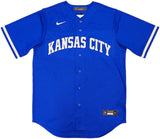Kansas City Royals Bobby Witt Jr. Autographed Blue Nike Jersey Size M Beckett BAS Witness Stock #235593
