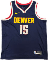 Denver Nuggets Nikola Jokic Autographed Navy Blue Nike ICON Edition Jersey Size 52 Beckett BAS Witness Stock #235476