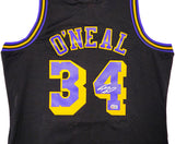 Los Angeles Lakers Shaquille Shaq O'Neal Autographed Black Authentic Mitchell & Ness 1996-97 HWC Swingman Jersey Size XL Beckett BAS Witness Stock #235511