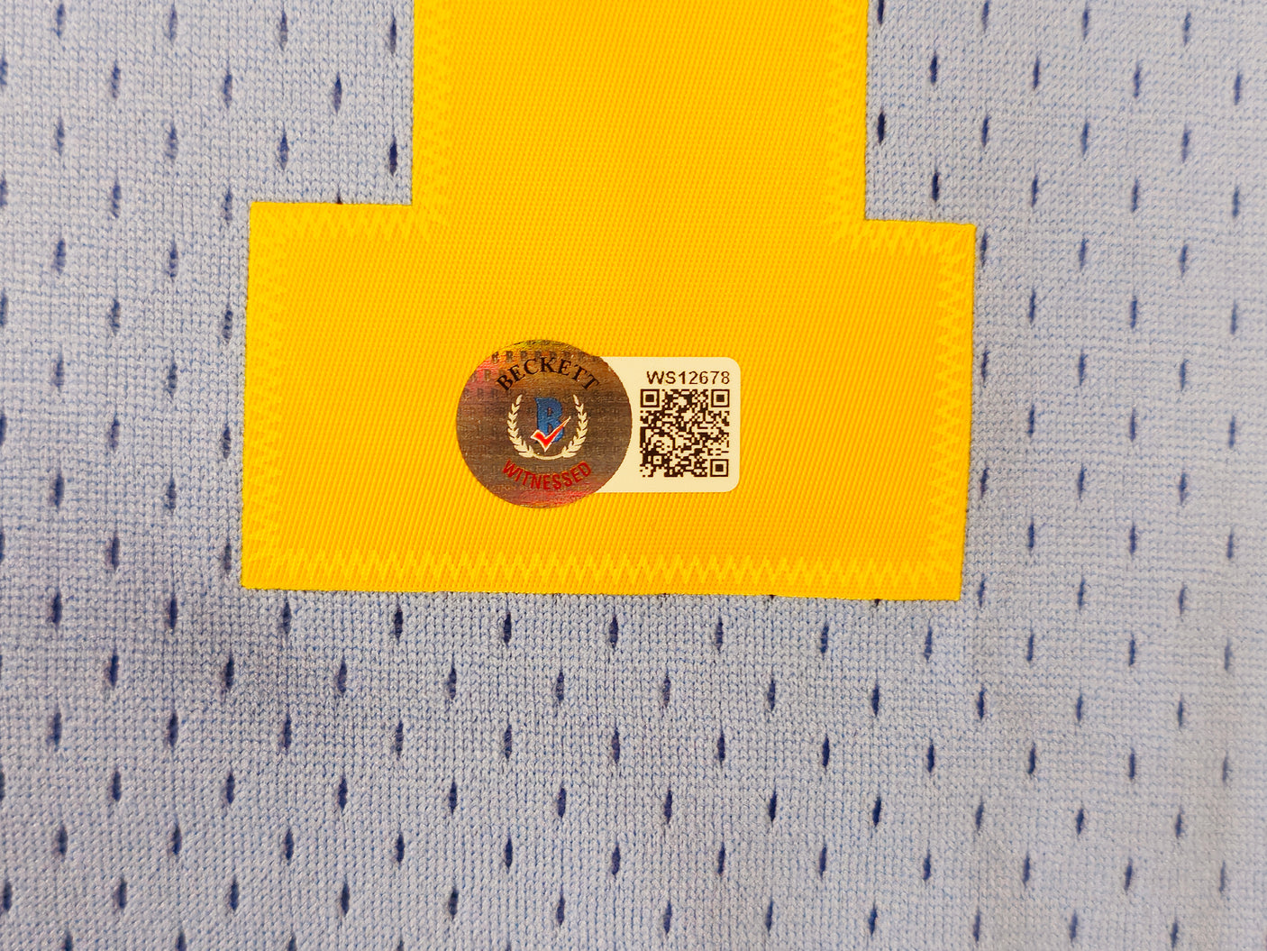 Los Angeles Lakers Shaquille Shaq O'Neal Autographed Baby Blue Authentic Mitchell & Ness 2001-02 HWC Swingman Jersey Size XL Beckett BAS Witness Stock #235516